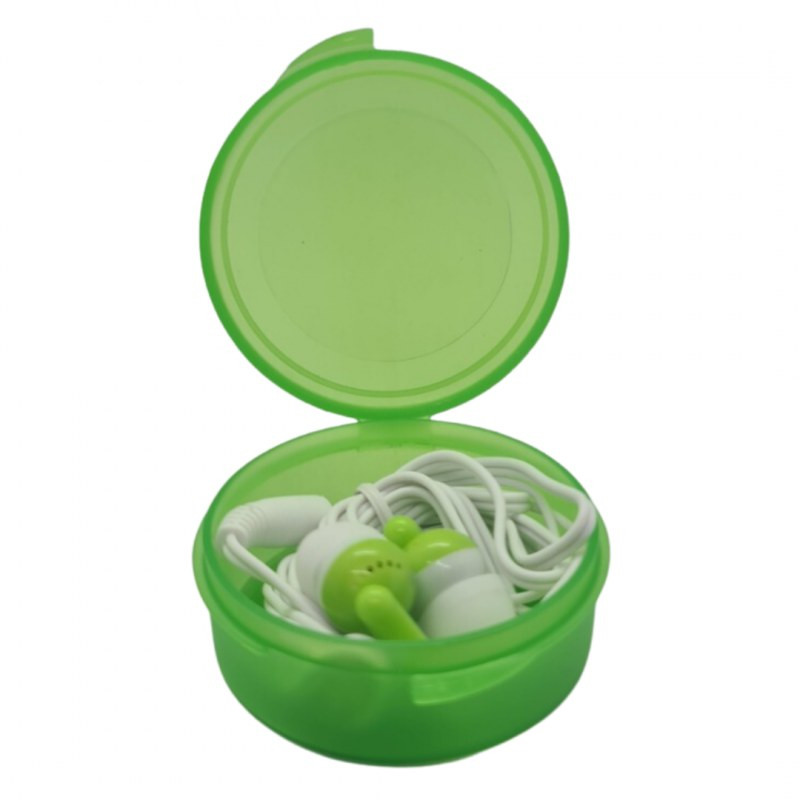 Wired In-Ear Earphones Pixika – Green 3.5mm Jack with Case Wired In-Ear Earphones Pixika – Green 3.5mm Jack with Case