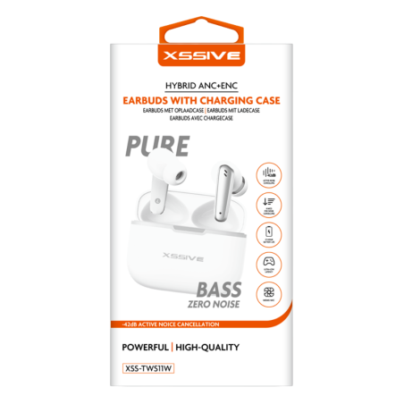 Écouteurs sans Fil Intra-Auriculaires ANC + ENC XSSIVE XSS-TWS11W - Blanc — Accessoire · Smarty Paris 18e