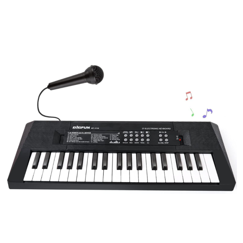 Piano électronique pour enfants 37 touches multifonction rechargeable + microphone -Noir · Smarty Paris