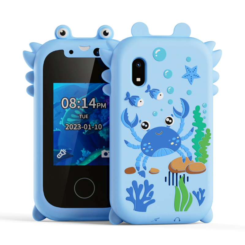 Jouet Smartphone KP08 Crabe - Écran IPS - Double Caméra Pour Enfants - Bleu · Smarty Paris