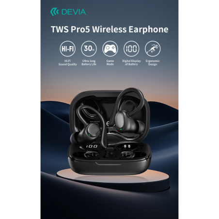 Écouteurs sans Fil Bluetooth Devia TWS Pro5 EM422 - Noir — D
