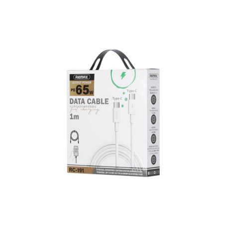 Câble TYPE-C / TYPE-C 65W REMAX Marlik Series RC-191 - 1M - Blanc - Al