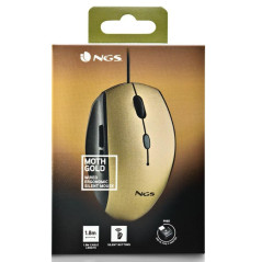Souris Ergonomique Filaire NGS Moth Gold USB/Type C Avec Boutons Silencieux - Dorée — NGS · Smarty Paris 18e