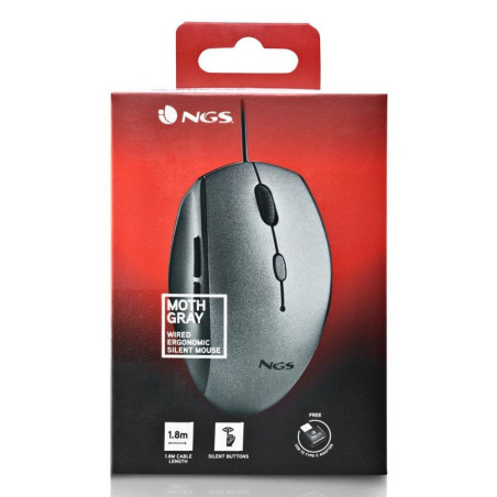 Souris Ergonomique Filaire NGS Moth Gray USB/