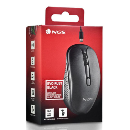 Souris Sans Fils NGS Evo Rust Black Rechargea