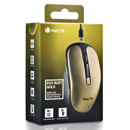 Souris Sans Fils NGS Evo Rust Gold Rechargeab