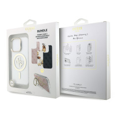 Coque avec cadre caméra interchangeable V4 et support intégré pour iPhone GUESS – Transparent — Accessoire · Smarty Paris 18e