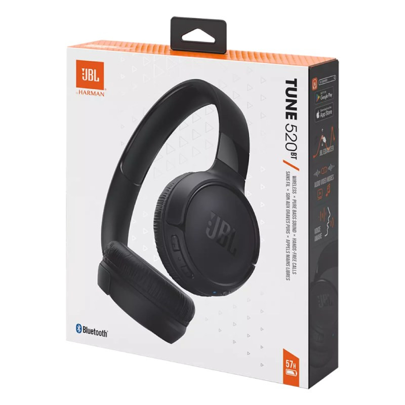 JBL Bluetooth Headphones Tune 520BT – JBLT520BTBLK Black JBL Bluetooth Headphones Tune 520BT – JBLT520BTBLK Black