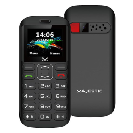 Téléphone senior Majestic TLF Sileno 28 1.77" DS- Noir - Neuf