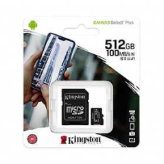 Carte Mémoire Kingston Canvas Select Plus 512Go - Micro SDHC + Adaptat