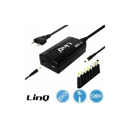 Chargeur Secteur PC Universelle 120W de 12 à 24V, 8 Embouts LinQ IT-12