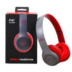 Casque Stéréo Bluetooth P47 - Rouge - Audio Ref A1736 | Smarty Paris
