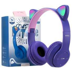 Casque Stéréo Bluetooth P47M avec Oreillette Lumineuse - Violet - Audi