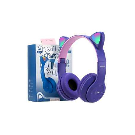 Casque Stéréo Bluetooth P47M avec Oreillette Lumineuse - Violet - Audi
