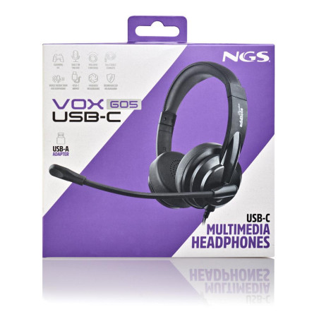 Casque avec Cable Stereo USB-C NGS VOX605 - NOIR