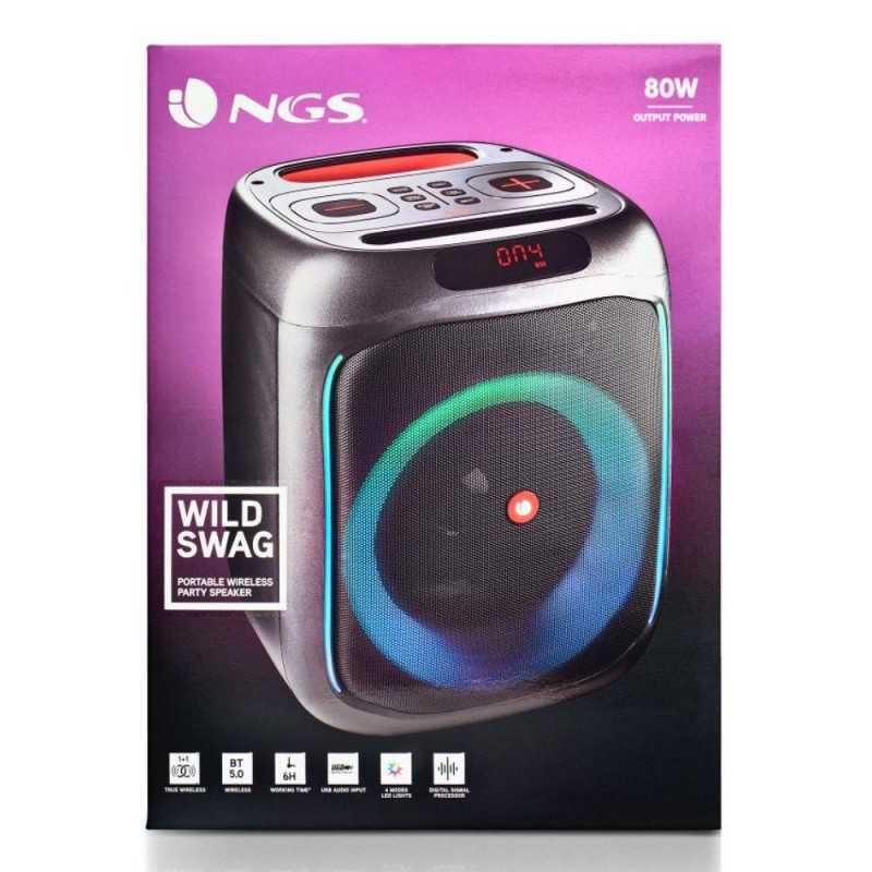 Enceinte Portable Bluetooth NGS Wild Swag 80W - 3600mAh -10h - Noir Enceinte Portable Bluetooth NGS Wild Swag 80W - 3600mAh -10h - Noir