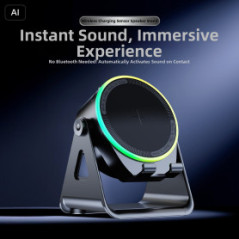 Enceinte Bluetooth – Support de bureau – Charge sans fil multifonction