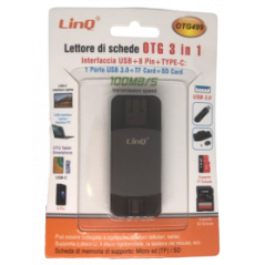 Lecteur de Carte USB/Carte TF/SD 3 en 1 USB-C / USB LinQ OTG 499 - Aud