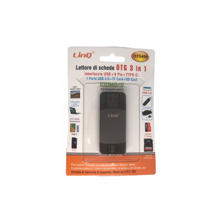 Lecteur de Carte USB/Carte TF/SD 3 en 1 USB-C / USB LinQ OTG 499 - Aud