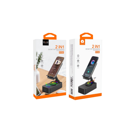 Support/Enceinte de Bureau 2 en 1 Noir - WUW R190 - Audio Ref G3874 |