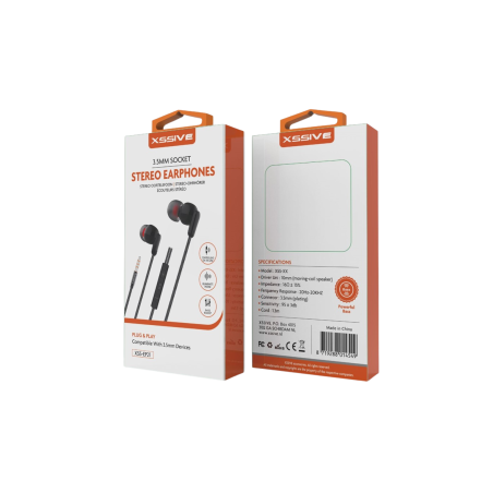 Écouteurs Stéréo Intra-Auriculaires Jack 3.5mm XSSIVE XSS-EP21 – Noir