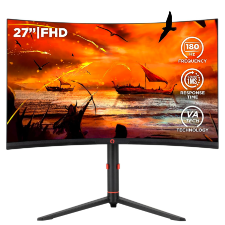 Écran Gaming Konix Drakkar Shadow 27" 180Hz Moniteur Courbé 