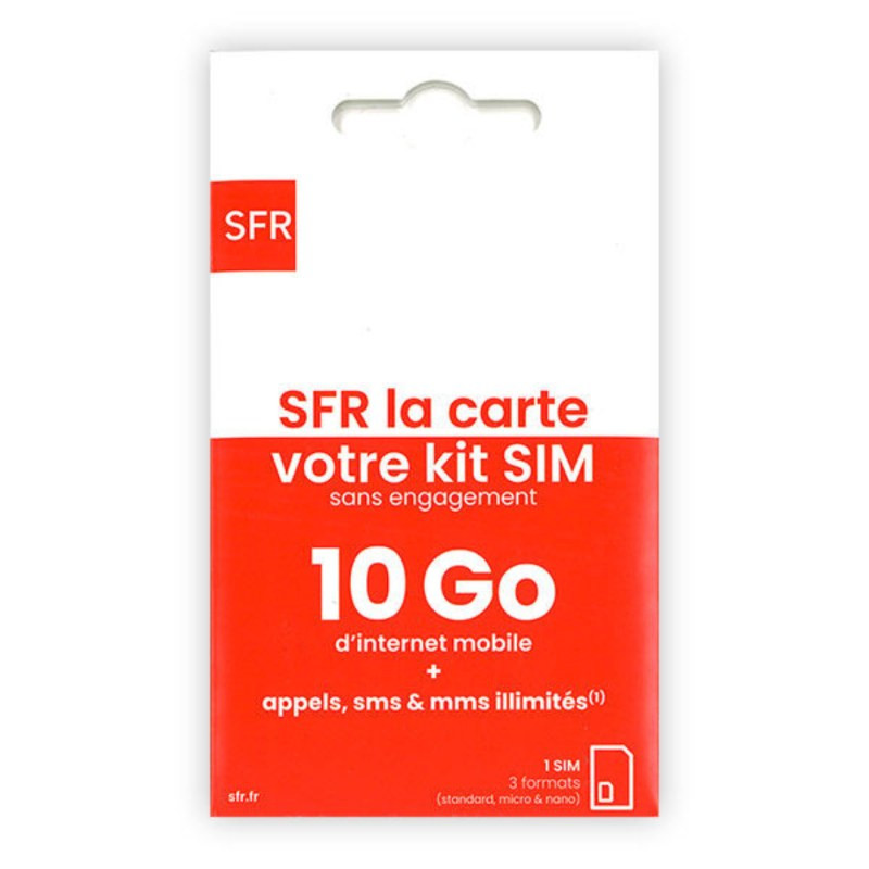 Prepaid SIM Card SFR La Carte Connect Mobile – unlimited + 10GB no commitment