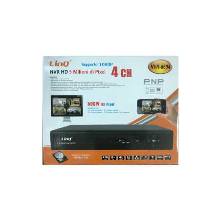 Enregistreur NVR HD H.265 Réseau 4 CH Poe 5MP LinQ NVR-6604 - Informat