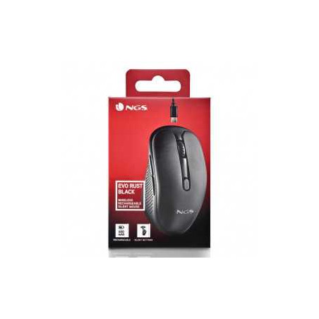 Souris Sans Fils NGS Evo Rust Black Rechargeable Avec Boutons Silencie