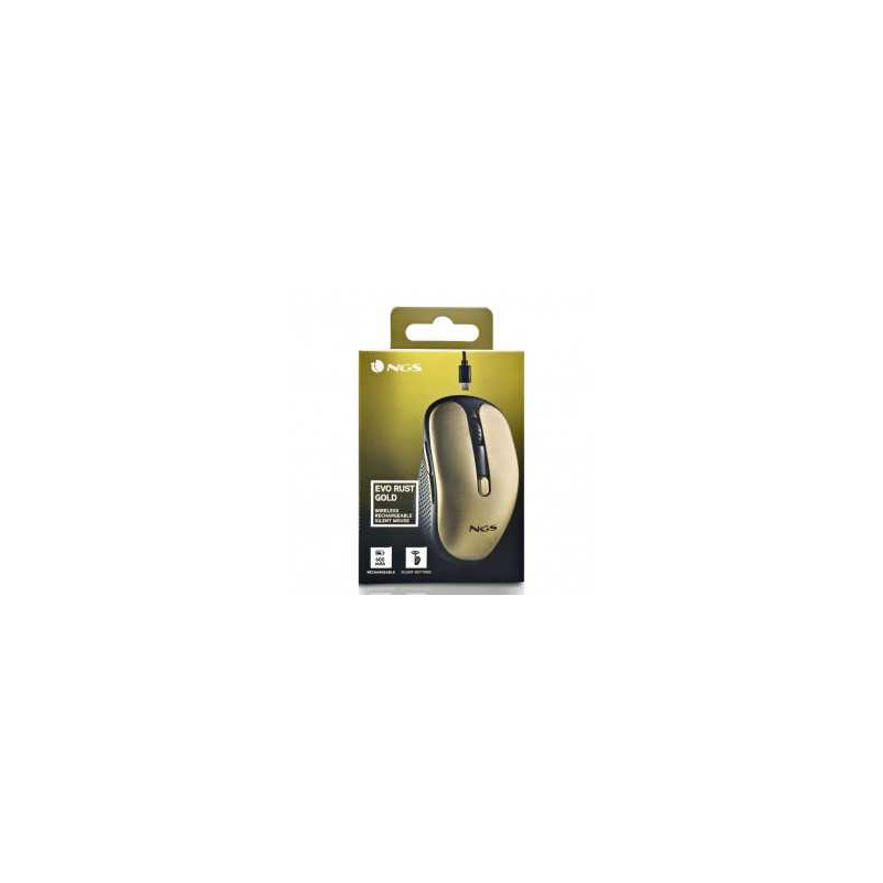 Souris Sans Fils NGS Evo Rust Gold Rechargeable Avec Boutons Silencieux - Dorée