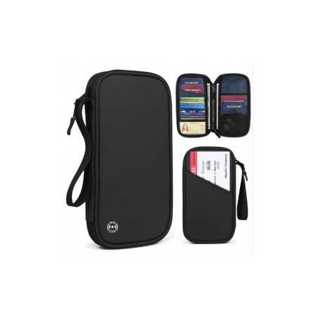 Porte-monnaie et Porte-cartes Multifonctions avec Blocage RFID Noir -