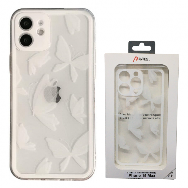 Coque de Protection à Motif Papillon Blanc (Mayline) Coque de Protection à Motif Papillon Blanc (Mayline)