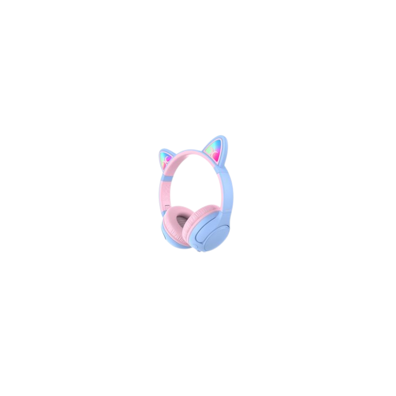 Casque Sans Fils Swingson Cat Ear Bluetooth Rose et Bleu
