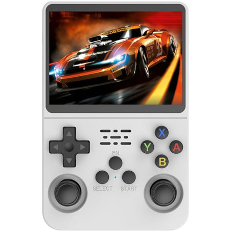 Mini Console de Jeu Vidéo Portable R36s Écran IPS 3,5" 64 Go - Blanc · Smarty Paris
