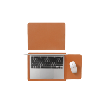 Sac en Cuir PU pour Ordinateur Portable 13.3 - 14 Pouces - Marron - Su