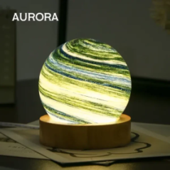 Lampe de Nuit Solaire Planète - Aurore - 80mm - USB - 5V - Tablette Re