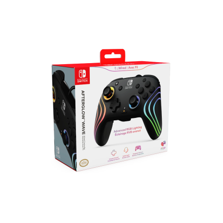 Manette Filiaire PDP Afterglow Wave pour Nintendo Switch - Noir - Tabl