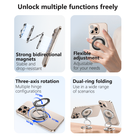 Support téléphone Yesido – C229 – anneau doigt pliable – double face – aimant puissant – bureau… — Accessoire · Smarty Paris 18e