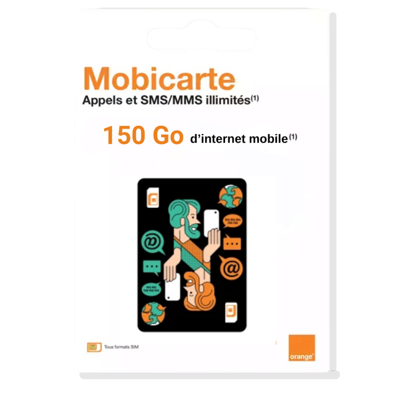 Carte SIM Prépayée Orange Mobicarte illimités + 150 Go d’Internet sans engagement — Reconditionné Garanti 12 mois · Smarty Paris