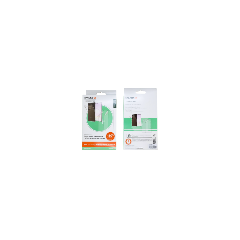Pack Coque + 2Pcs Film Protection ESSENTIELB pour Samsung Galaxy Note 20 Ultra
