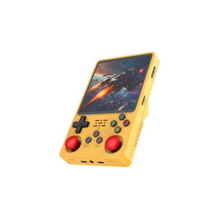 Mini Console de Jeu Vidéo Portable R36s Écran IPS 3,5" 64 Go - Jaune -