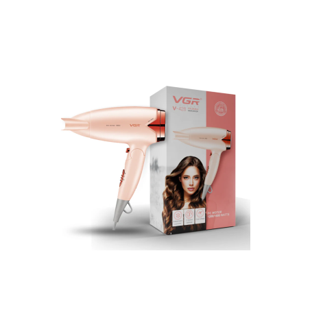 Sèche-cheveux pliable VGR 1200/1600W Moteur CC Double tension 2 réglag