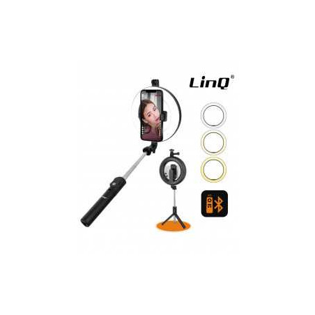 Support Selfie Smartphone Trépied avec Anneau Lumineux Bluetooth 70cm