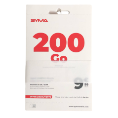 Carte SIM SYMA 200 Go d’Internet 5G Réseau SF | Smarty Paris