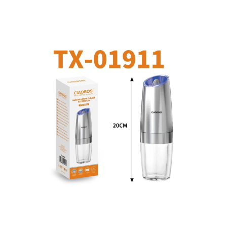 Moulin Électrique à Poivre ou Sel CIAOBOSI TX-01911 - 4 piles AAA (non