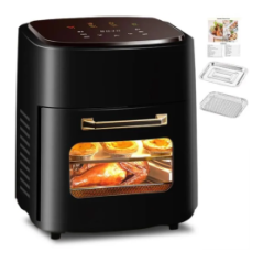 Friteuse à Air Électrique 15L avec Grill 3 Niveaux 1400W - Noir - Smar