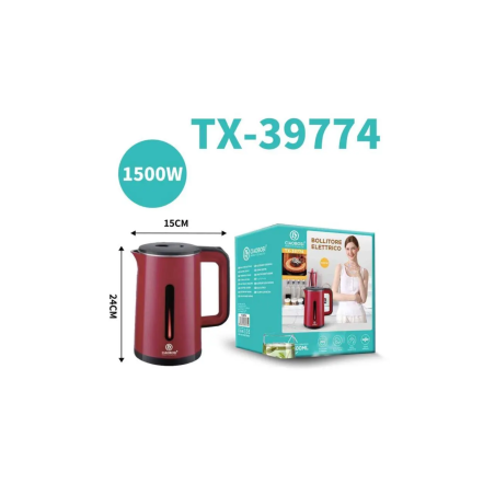 Bouilloire Électrique CIAOBOSI TX-39774 1500W Noir et Rouge - Supports