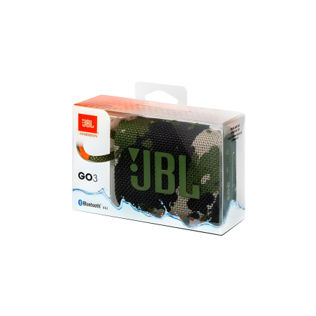 Enceinte Bluetooth Portable JBL Go 3 IP67 5H - JBLGO3SQUAD - Squad Mil