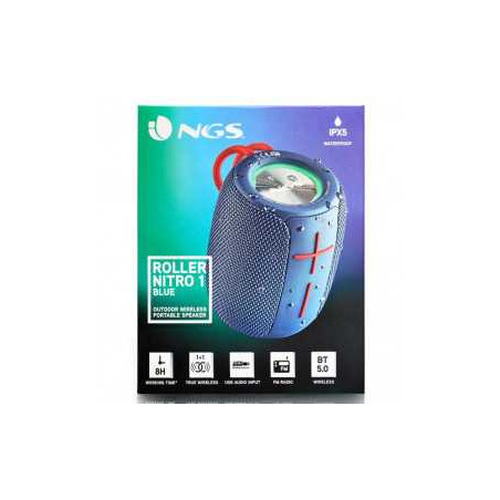 Enceinte NGS Roller Nitro 1 IPX5 10W - Bleu - Audio Ref G1547 | Smarty
