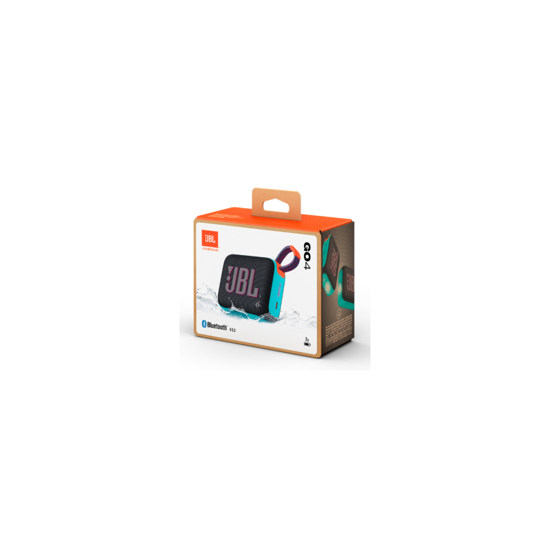 Enceinte Bluetooth portable JBL Go 4 Noir et Orange IP67 7H - JBLGO4BLKO